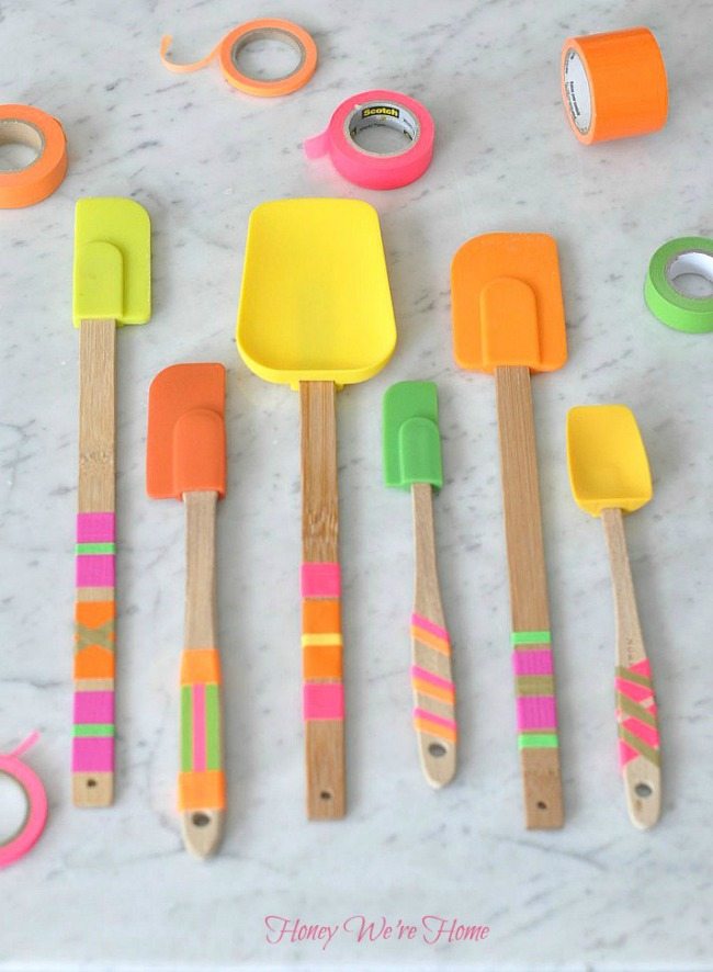 decorate kitchen utensils washi tape ideas