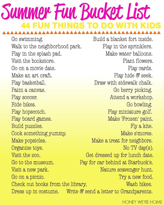 Summer Fun Bucket List Fun Things To Do With Kids Honey We Re