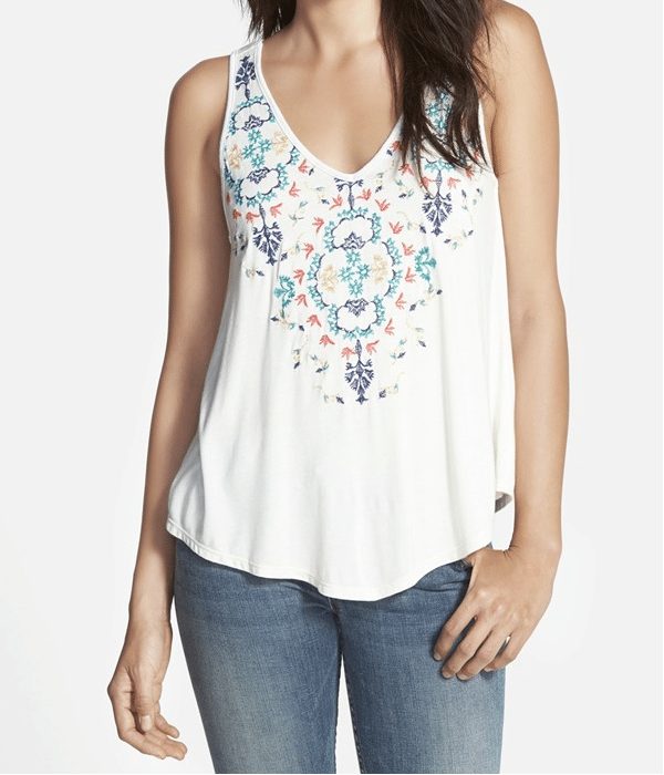 Weekend Steals & Deals | Love on a Hanger Embroidered Tank