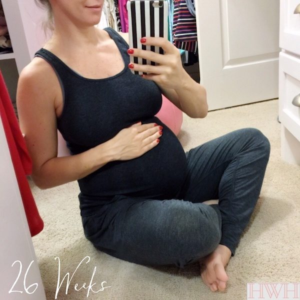 Pregnancy update 26 weeks.   Soft cozy pants and tank.