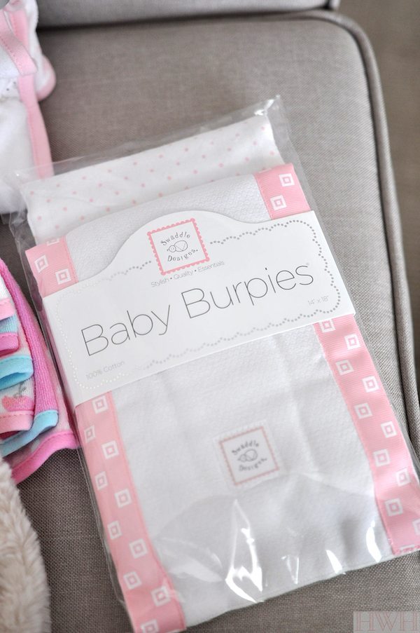 Pretties baby burpies around - make a great shower gift and you can monogram them!