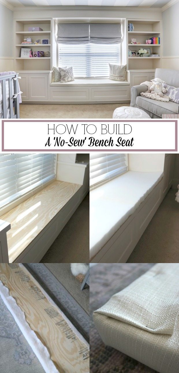 How to Build a No-Sew Bench Seat - an easy and inexpensive DIY project that doesn't take very long