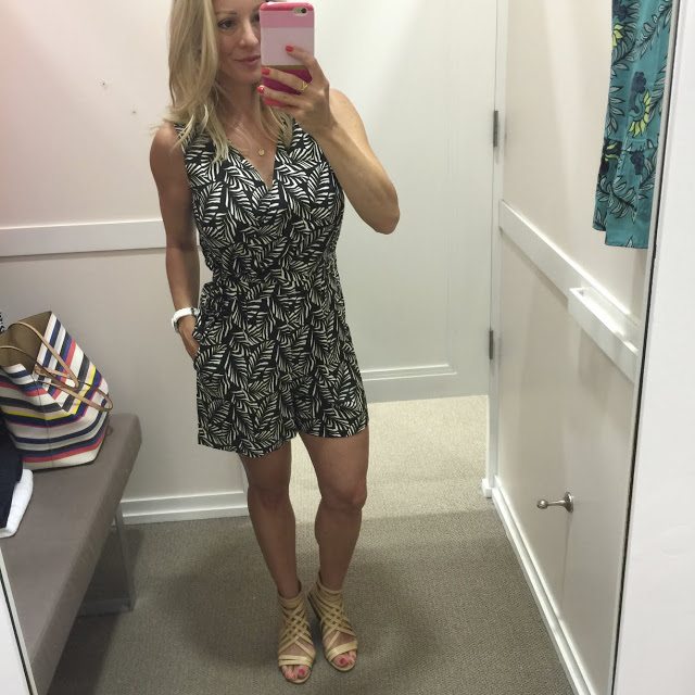 I'm definitely #teamromper and I know a lot of you are too or would be if you found an age-appropriate one. Well, here you go! This one looks sophisticated and fun at the same time. It's not too short, not too low cut, and is different from many I've seen because it wraps up top and ties at the waist. It even has pockets! This came home with me for sure! It's 50% off now, so scoop it up!