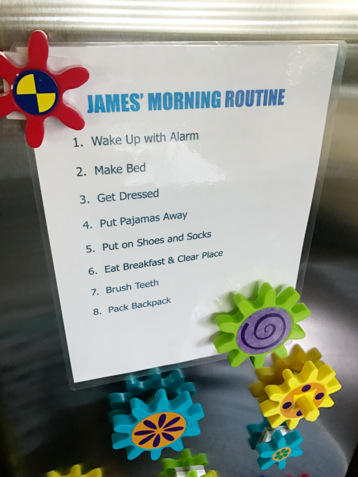 kids morning routine chart