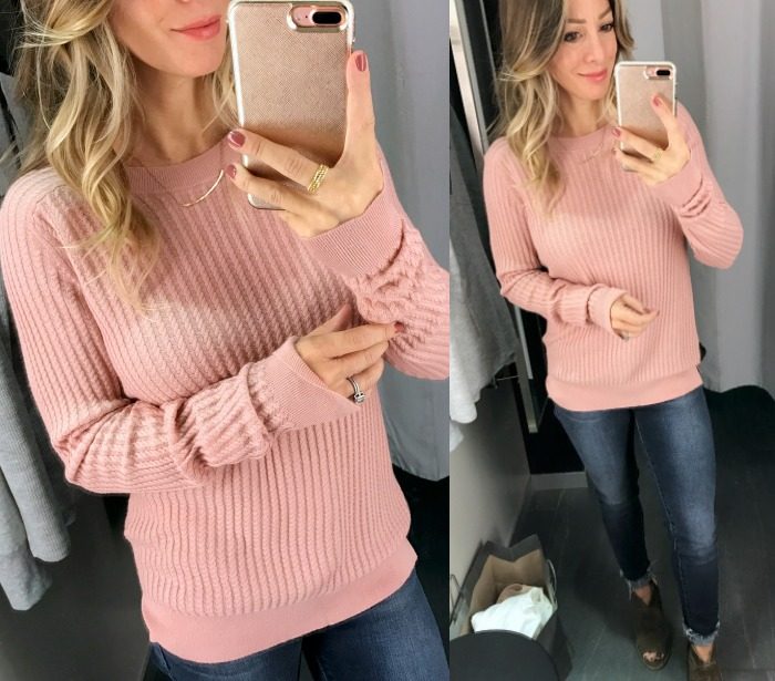 H&M pink crewneck sweater