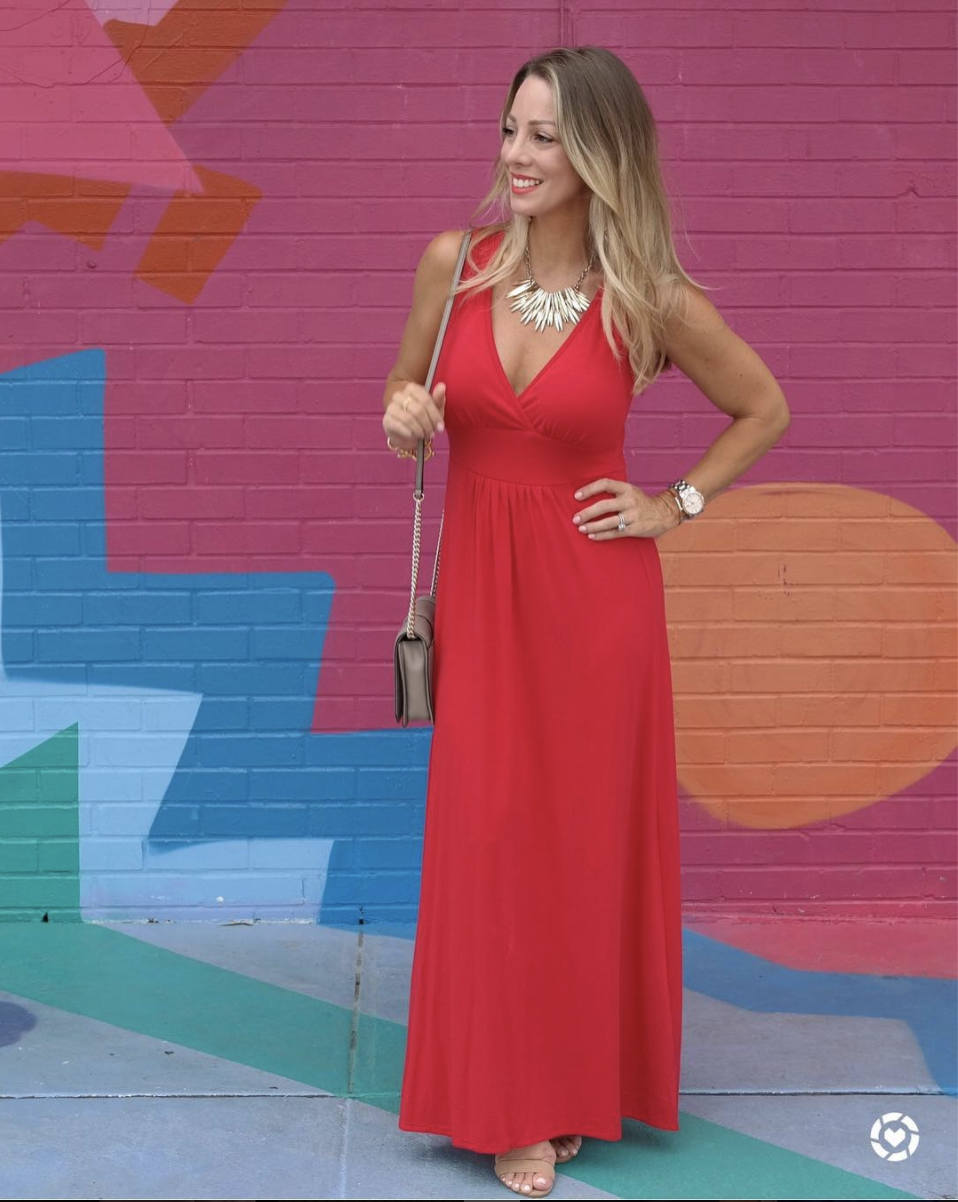 Jersey Maxi Dress - red
