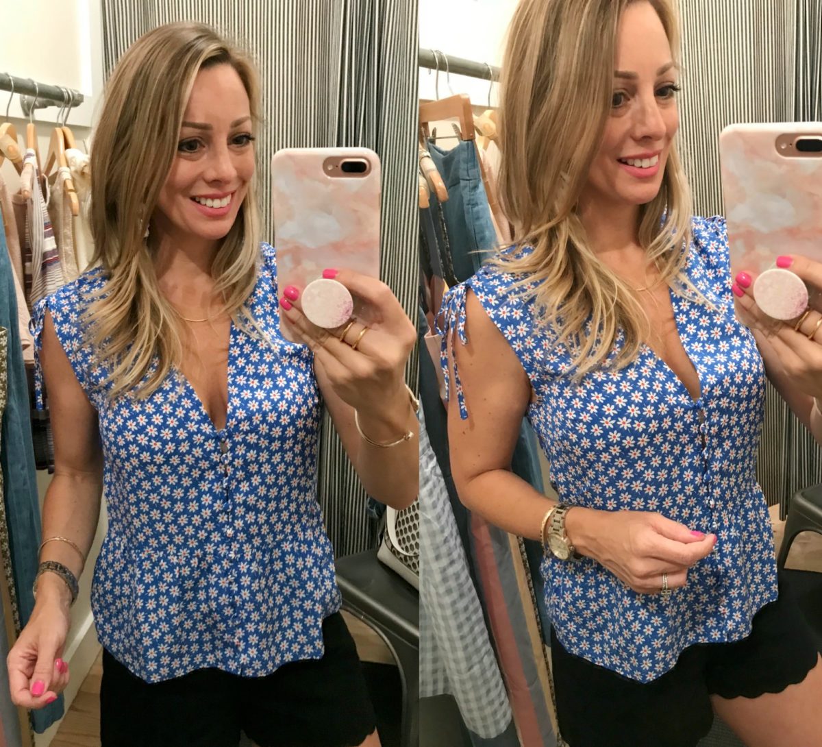 summer try-on haul floral blouse