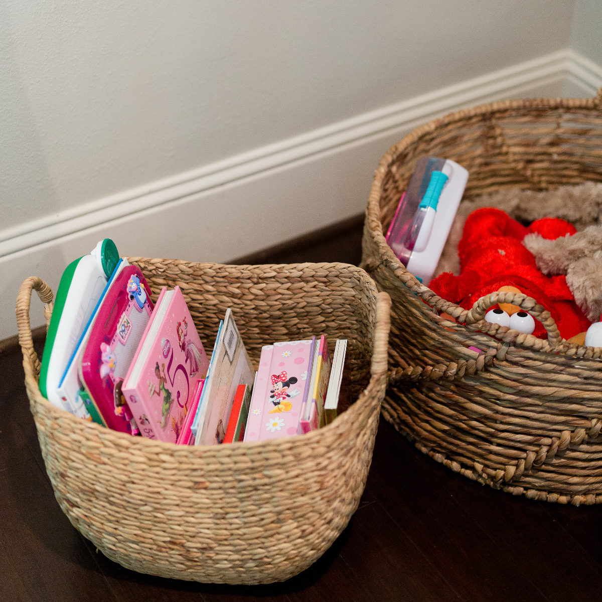 basket for toys in living room