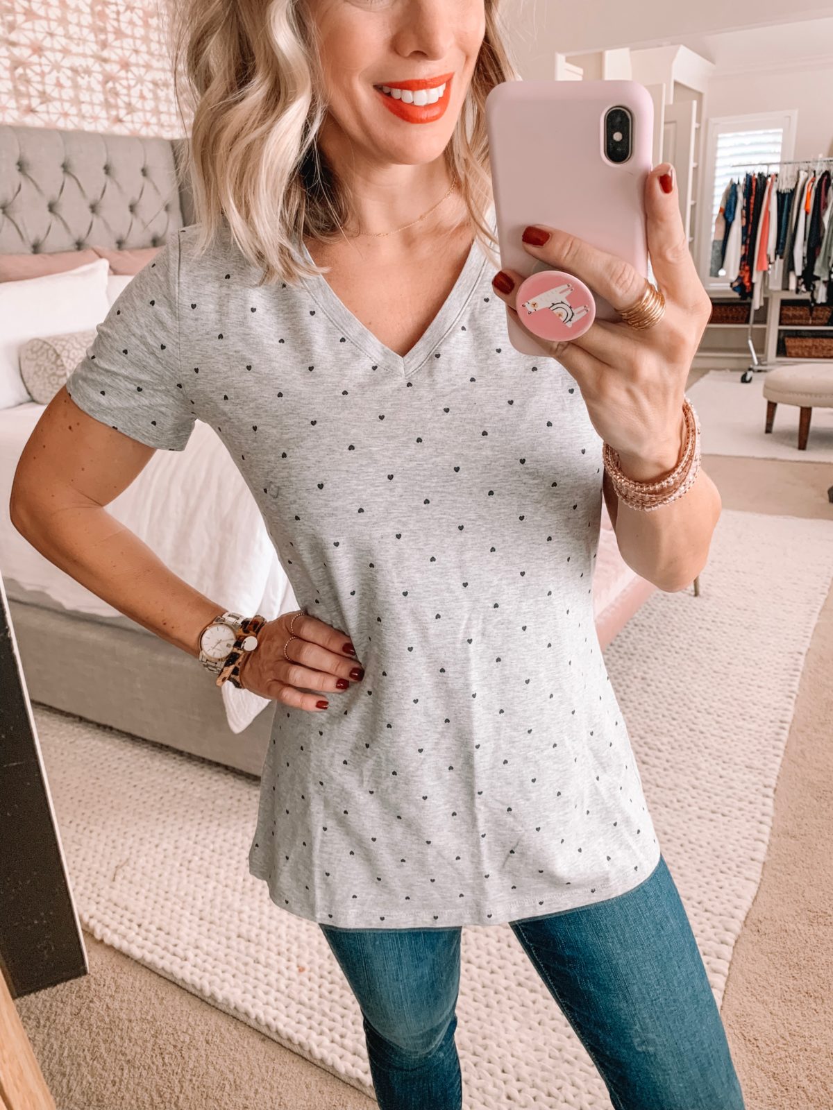Amazon Prime Fashion- Heart Top and Jeans 