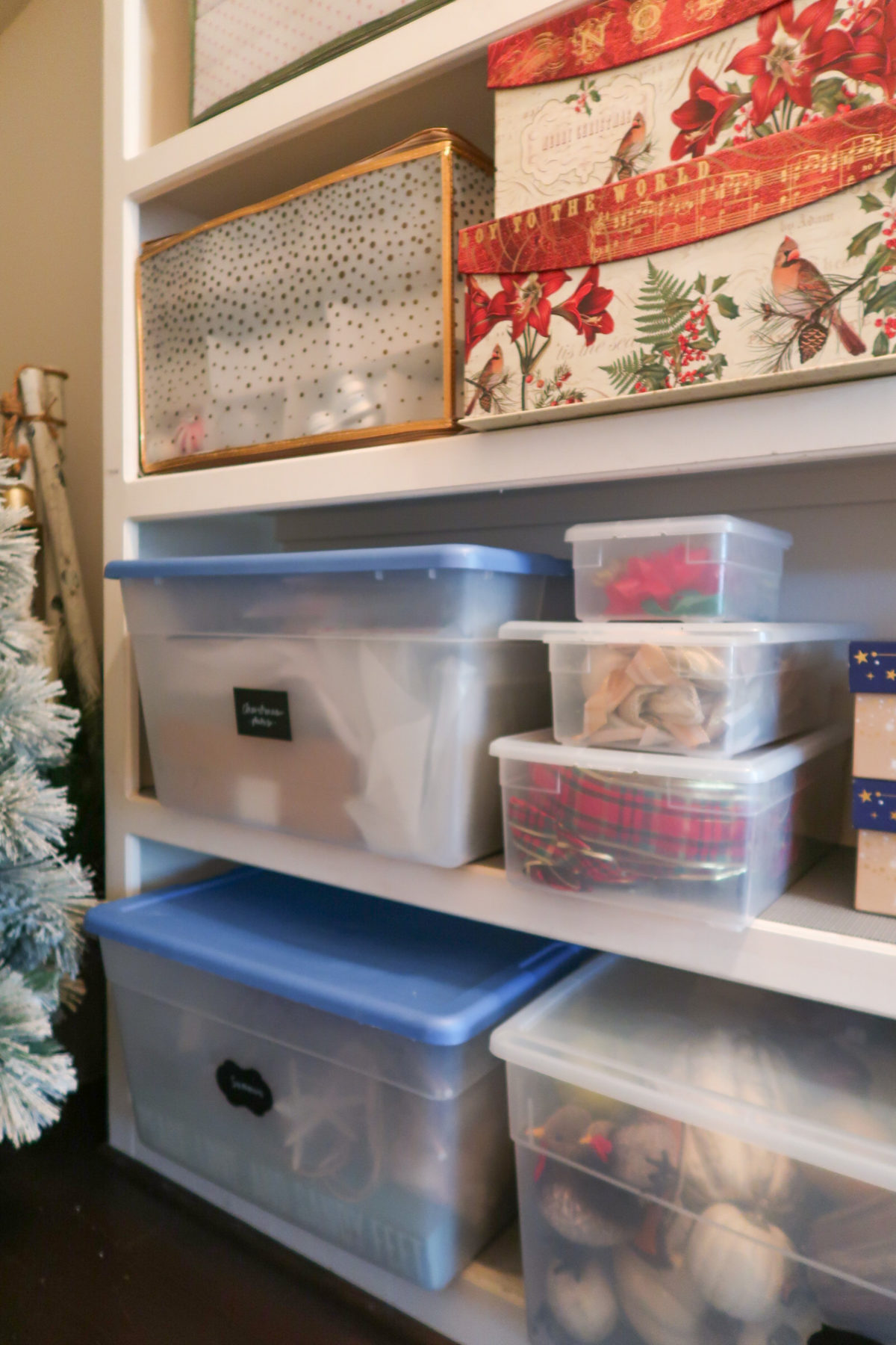 Christmas storage closet