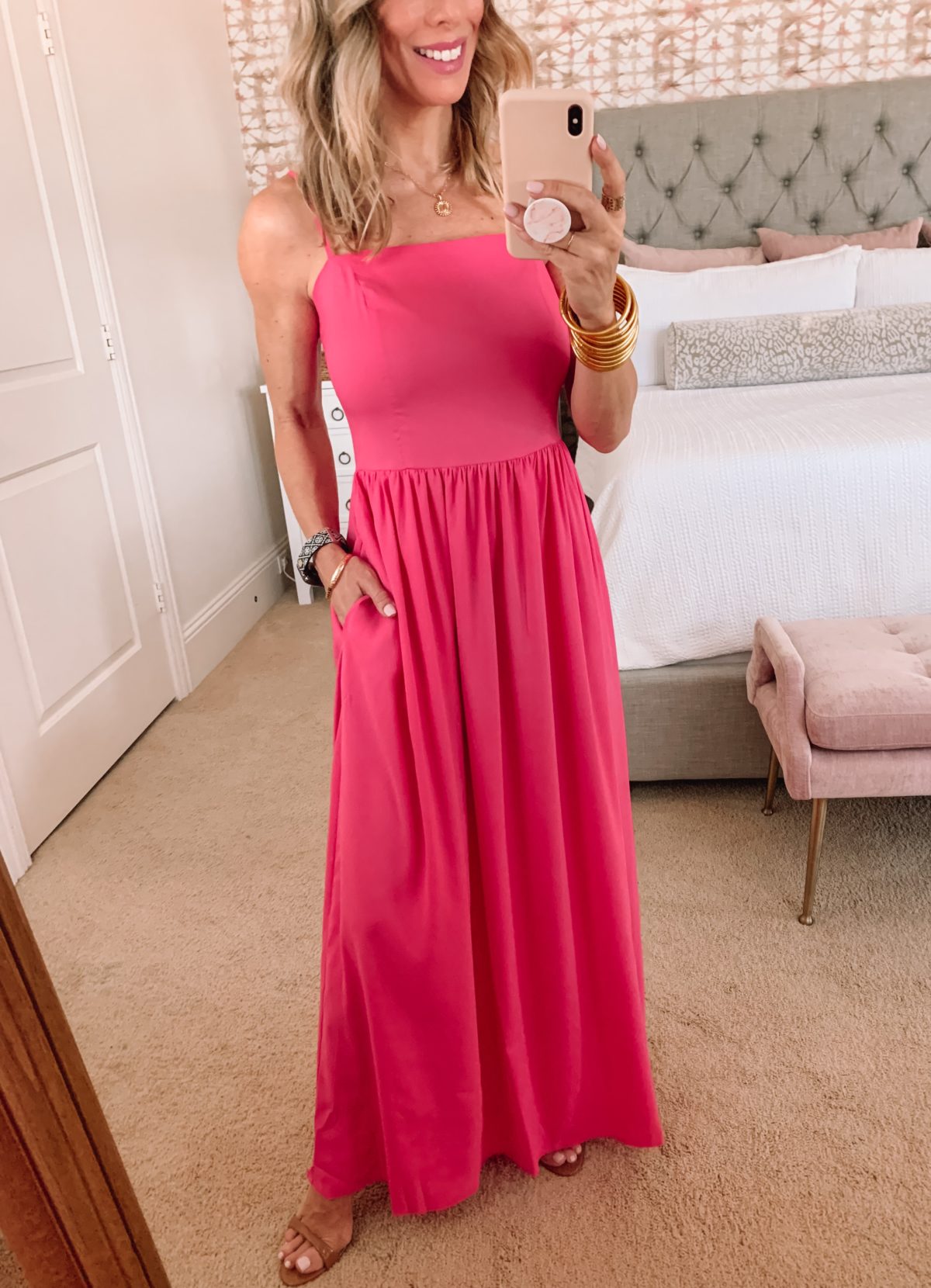 Amazon Fashion Faves, Pink Maxi Dress with Sandals