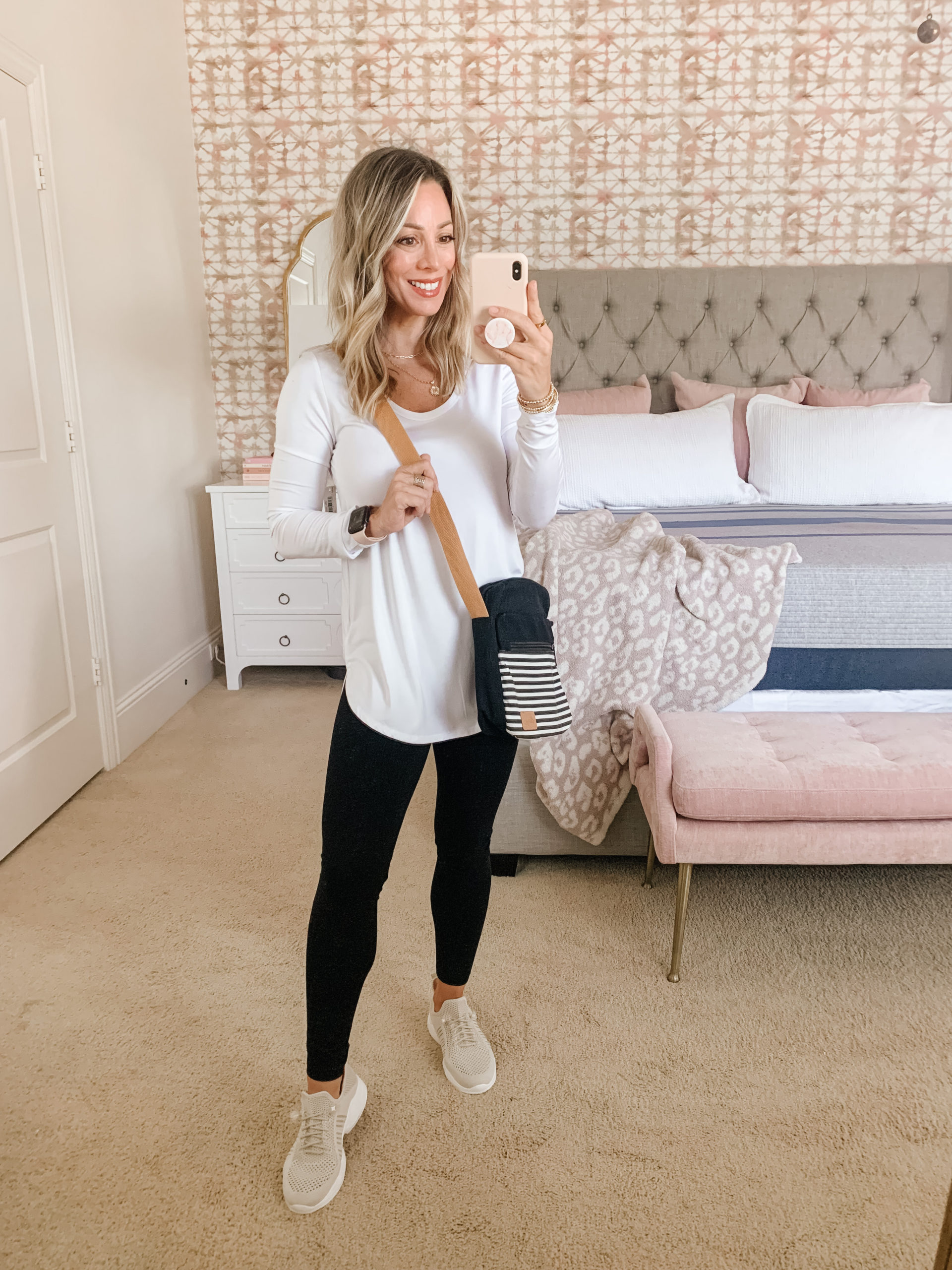 Amazon Fashion, Tunic Tee and Leggings with Slip on Sneakers 